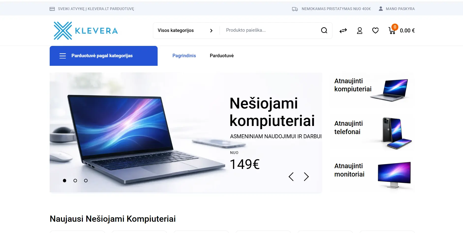 Klevera.lt puslapio nuotrauka