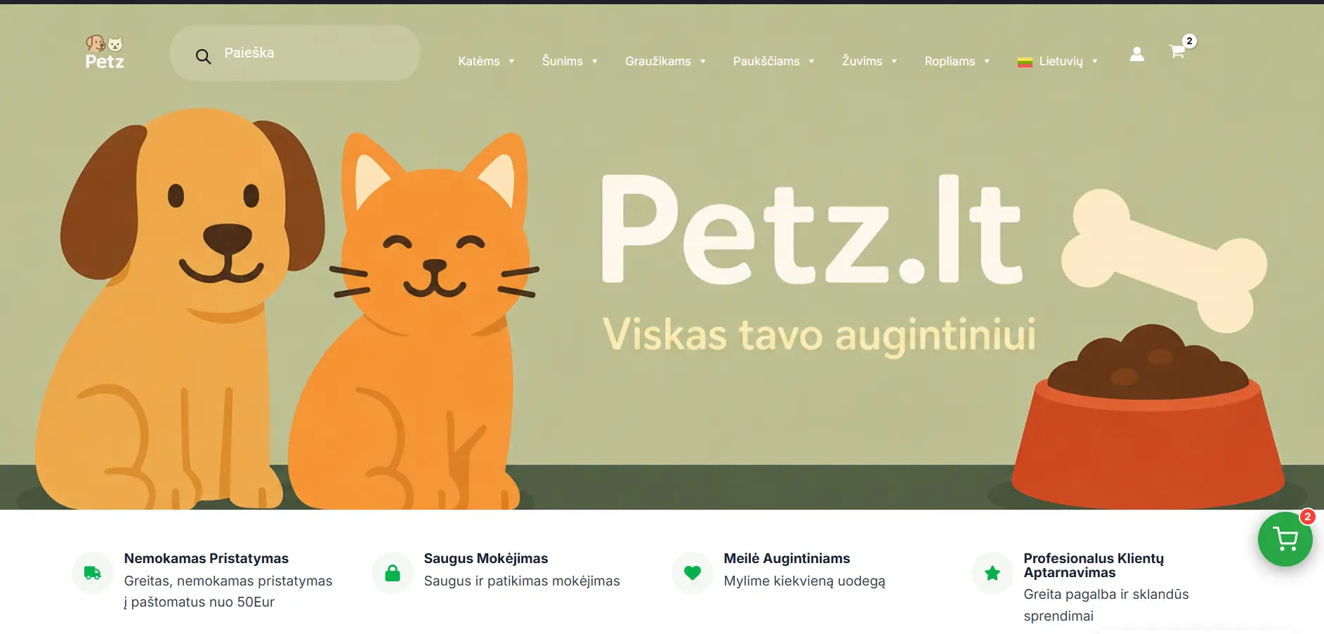 Petz.lt puslapio nuotrauka